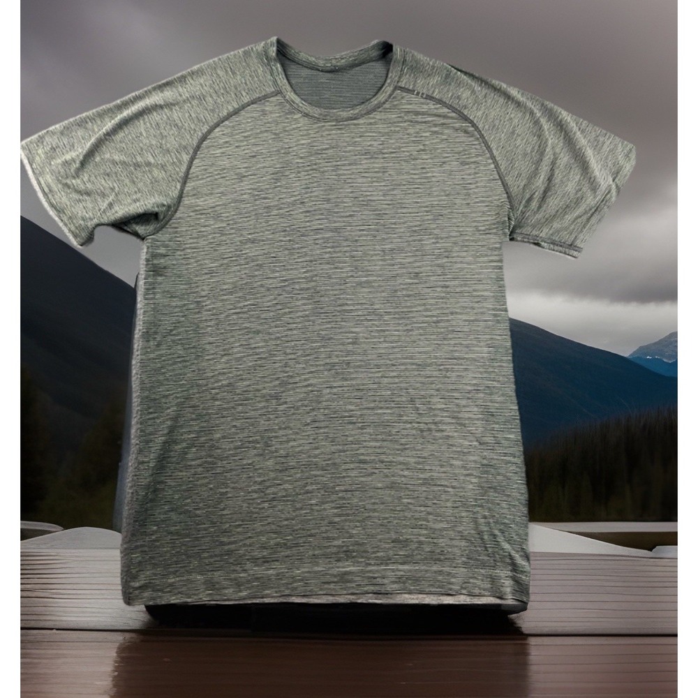 Lululemon Men's Sz‎ S Green Short Sleeve "Get Outside Get Sweaty Time Get Dirty"